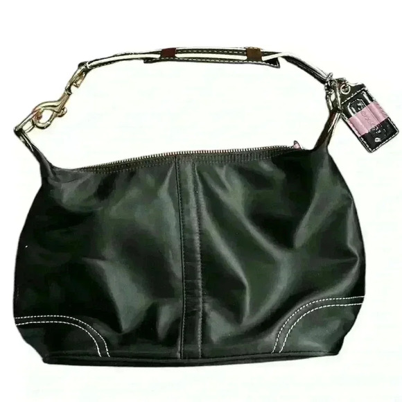 Coach Hampton Mini Hobo Bag with Lilac trim and Striped Strap - Picture 2 of 10